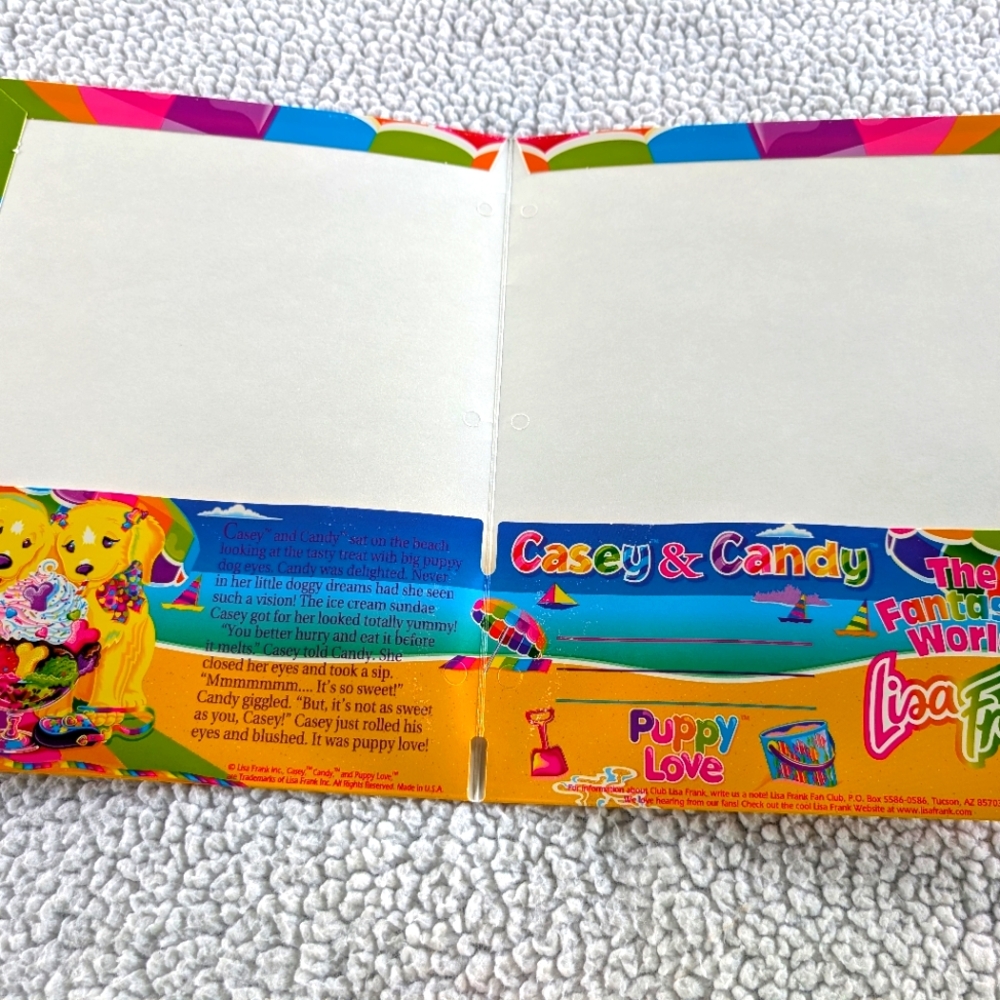 Vintage 90’s Lisa Frank Casey Candy Puppy Love Ice Cream Sundae Beach Fo… - Picture 3 of 5